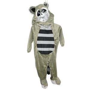 Spirit Halloween Baby Raccoon Costume 6-12 Months Plush Jumpsuit & Hood